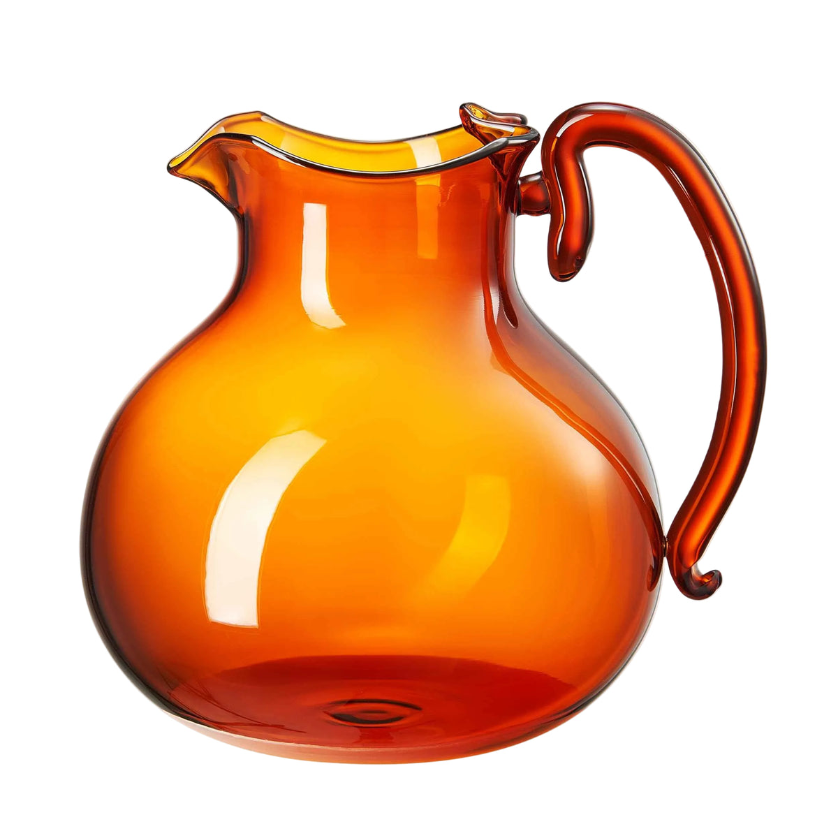 Italian Design Amber Glass Jug Mouth-Blown Venetian Pitcher 750ml Handmade Murano Khen Site