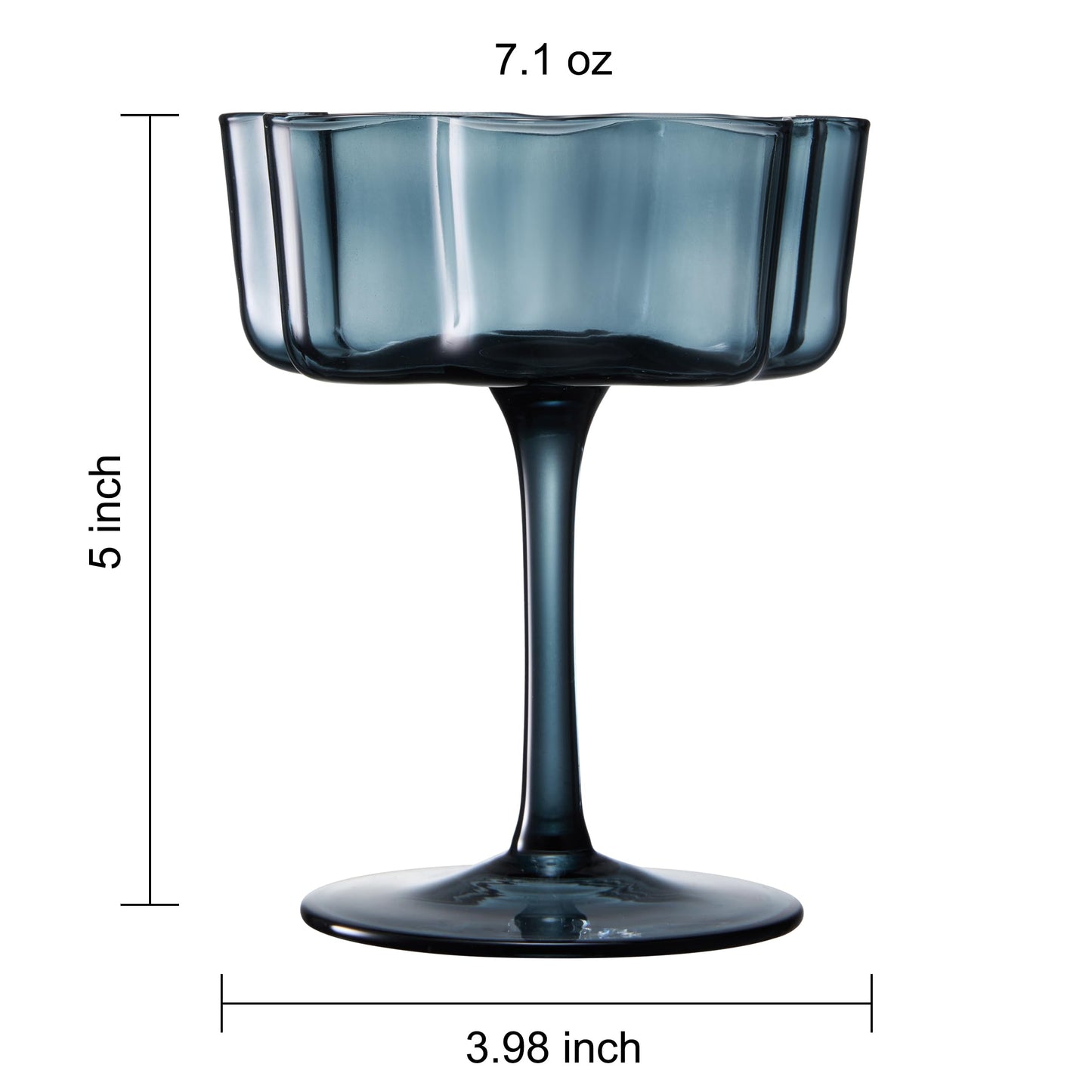 TEEK - Flower Wave Coupe Cocktail Colored Glasses Set | Muted Colors HOME DECOR TEEK KS