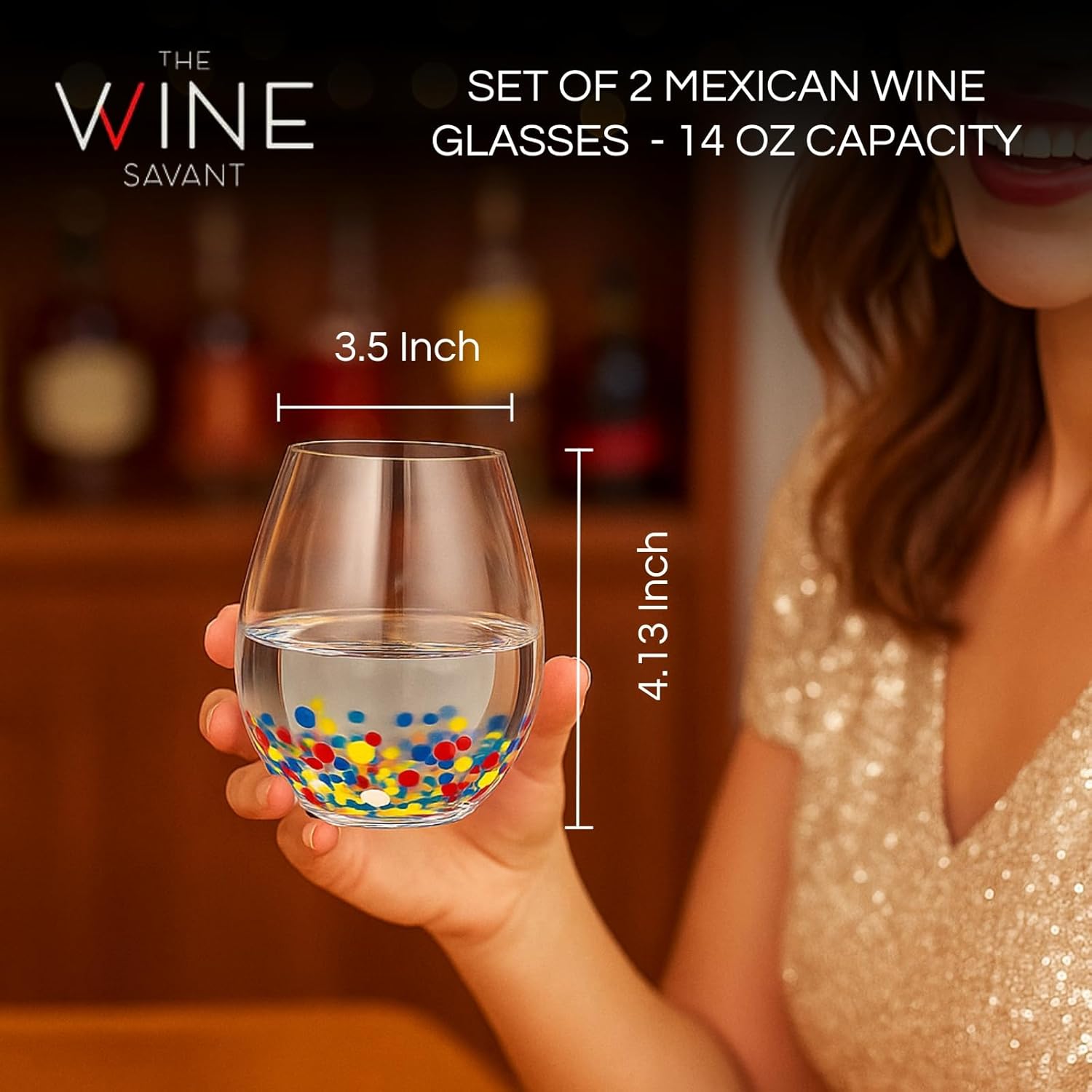 TEEK - The Wine Savant Mexican Wine Hand Blown Confetti Rock Set - Clear HOME DECOR TEEK KS