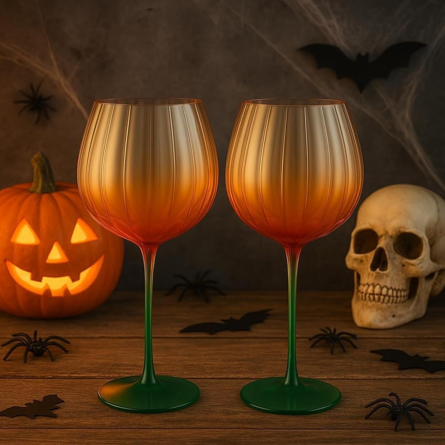 TEEK - Pumpkin Wine Glasses Borosilicate Stemware Set HOME DECOR TEEK KS