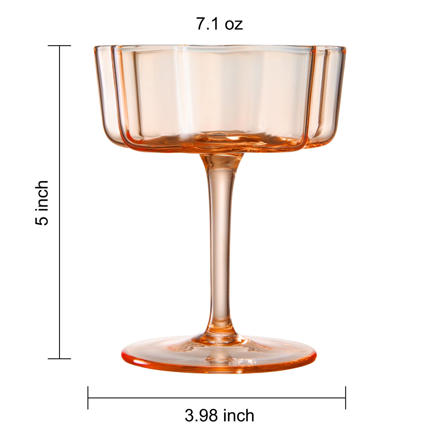TEEK - Flower Wave Coupe Cocktail Colored Glasses Set | Fall/Holiday HOME DECOR TEEK KS