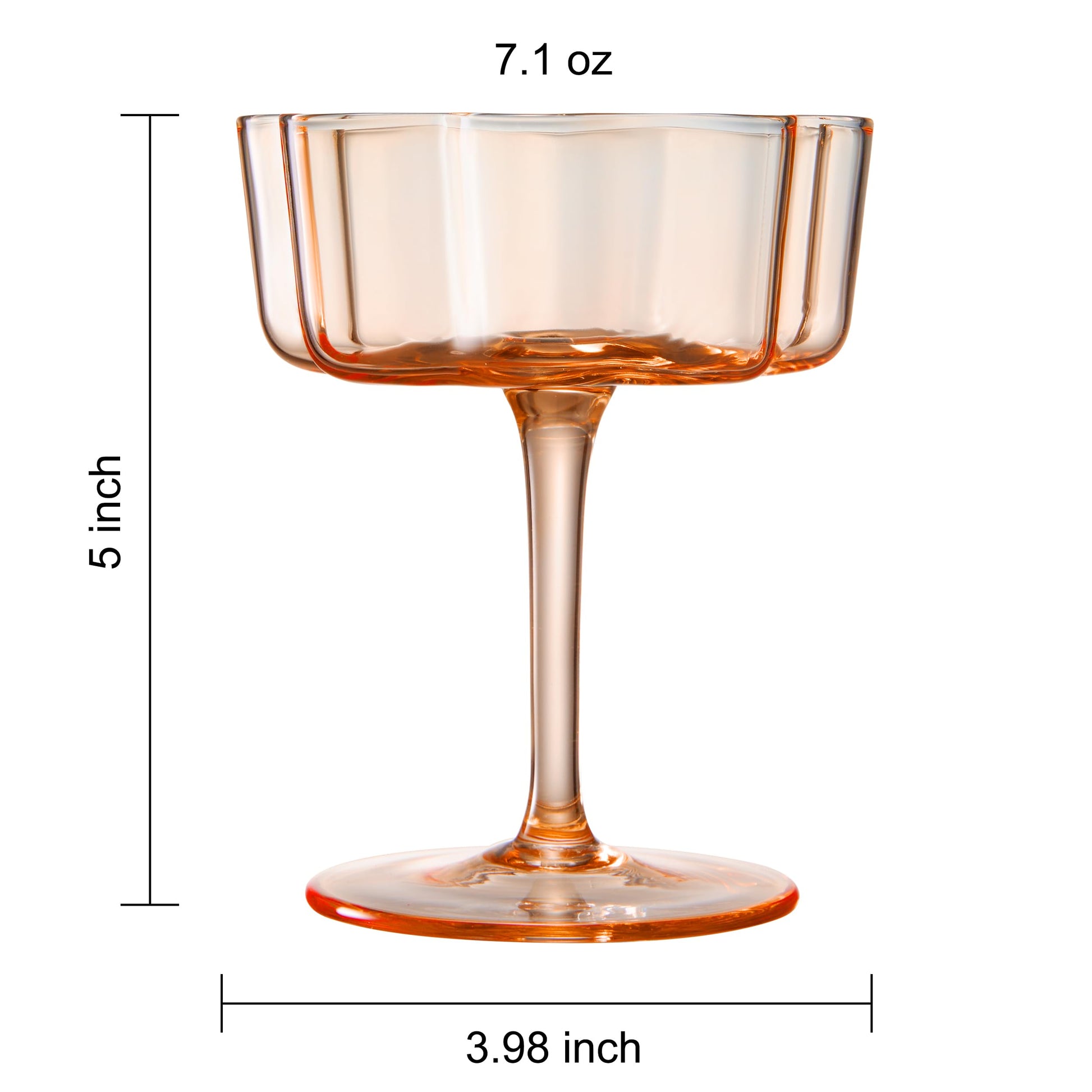 TEEK - Flower Wave Coupe Cocktail Colored Glasses Set | Fall/Holiday HOME DECOR TEEK KS