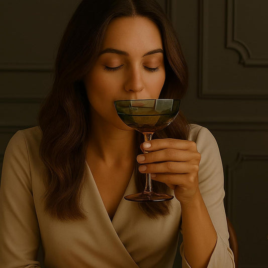 TEEK - Hexagonal Coupe Glasses Set | Teal + Brown HOME DECOR TEEK KS