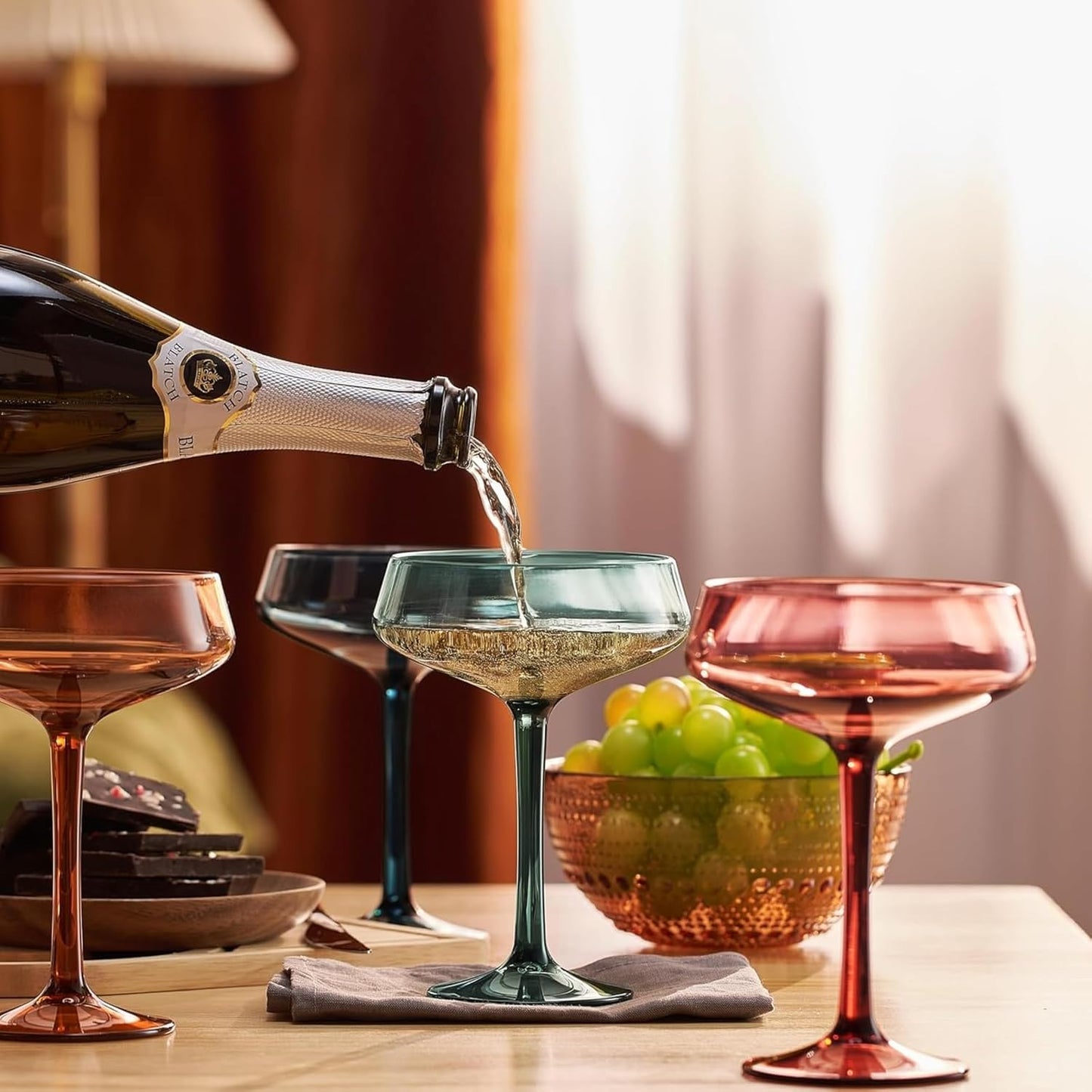 TEEK - Colored Acrylic Coupe Glasses – Set Mutes HOME DECOR TEEK KS