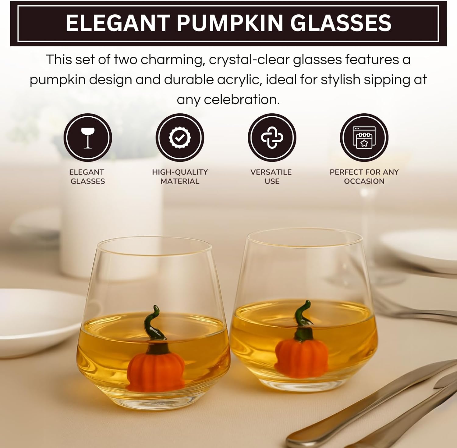 TEEK - Pumpkin Glass Set HOME DECOR TEEK KS