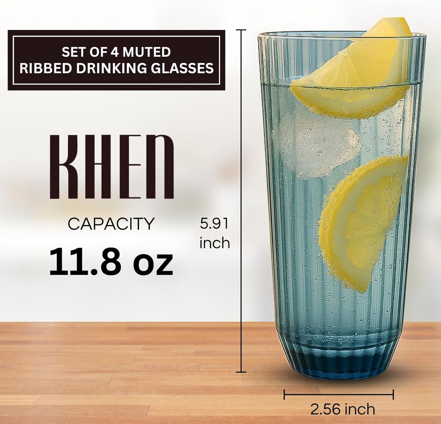 TEEK - Shatterproof European Ribbed Drinking Glasses Set HOME DECOR TEEK KS