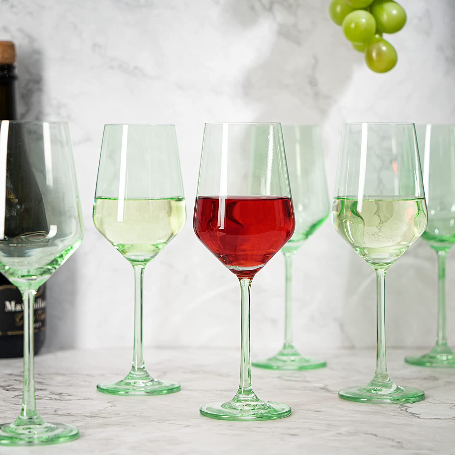 TEEK - Rhea Stemmed Wine Glassware Set | Green HOME DECOR TEEK KS