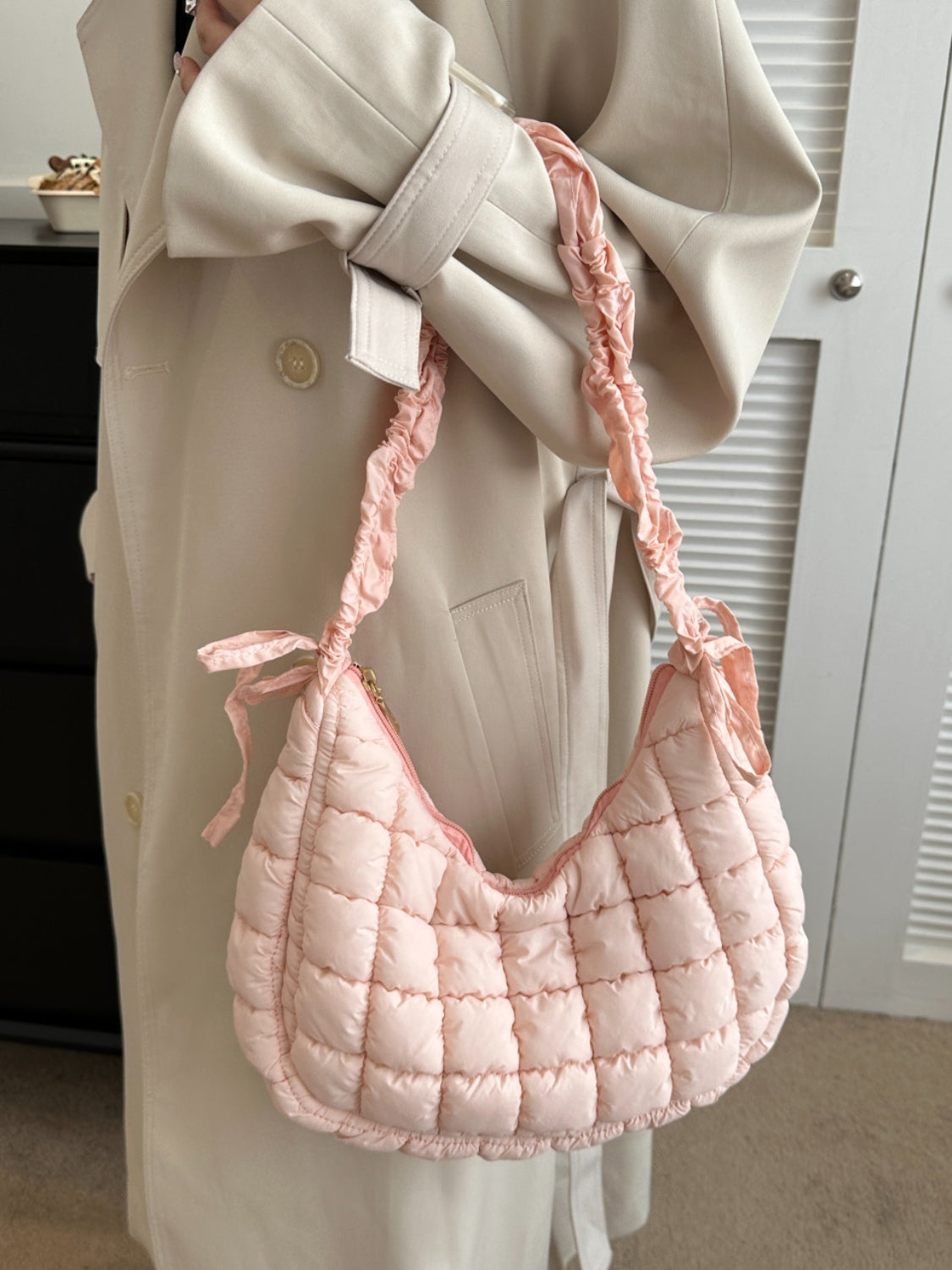 TEEK - Bubble Texture Ruched Strap Quilted Shoulder Bag BAG TEEK Trend