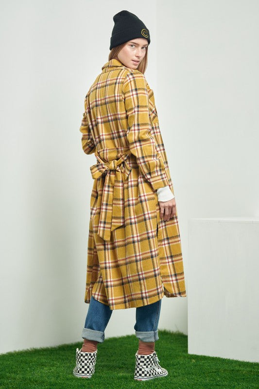 TEEK - PLAID PRINT COLLAR LONG SHIRT DRESS DRESS TEEK FG   