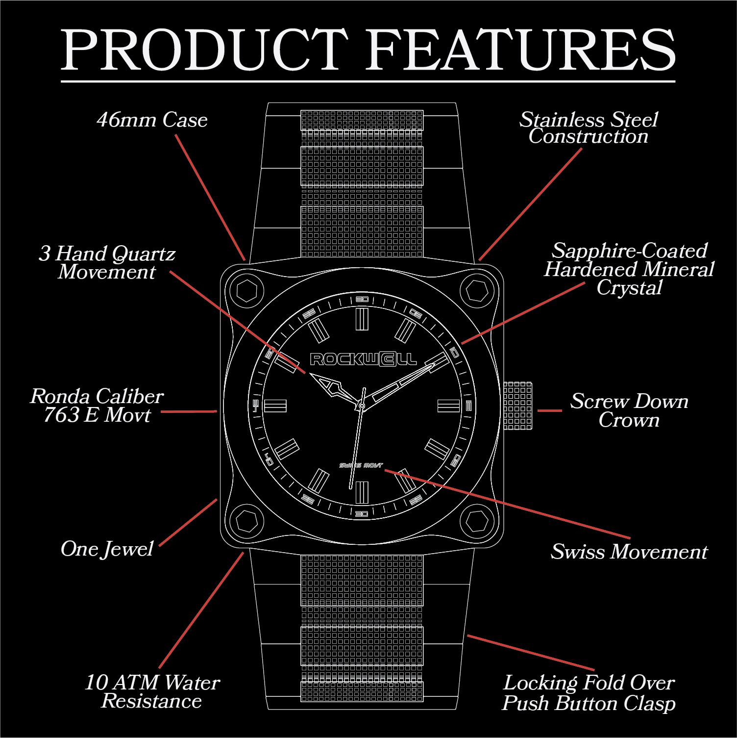 TEEK - 747 Silver/Black Watch WATCH TEEK RT