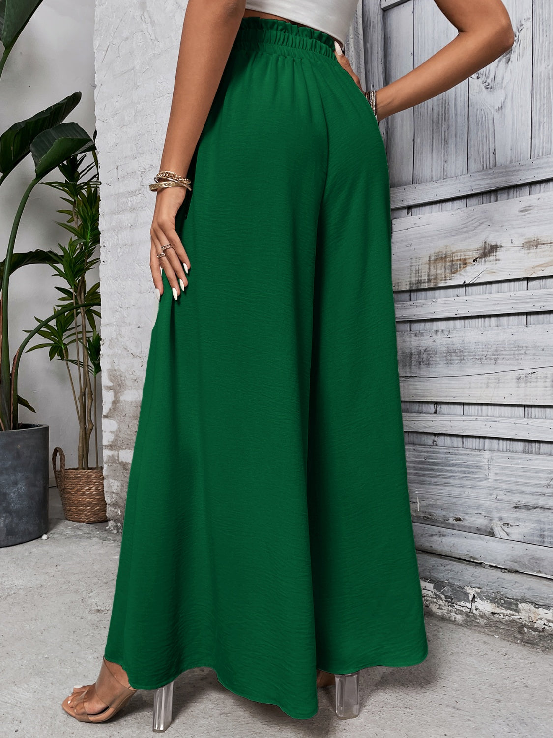 TEEK - Tied High Waist Wide Leg Pants PANTS TEEK Trend   