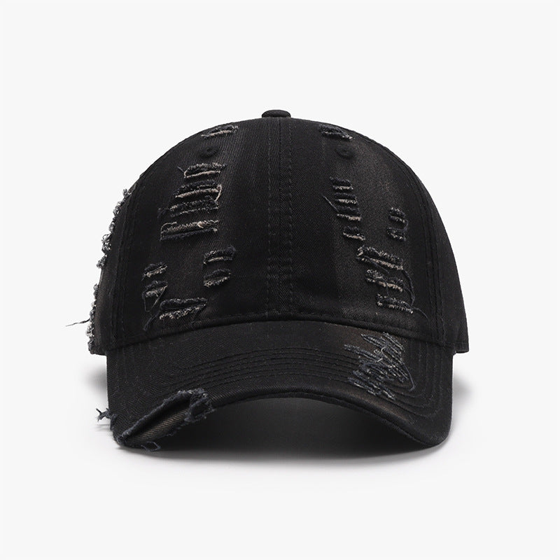 TEEK - Distressed Adjustable Cotton Baseball Cap HAT TEEK Trend Black  