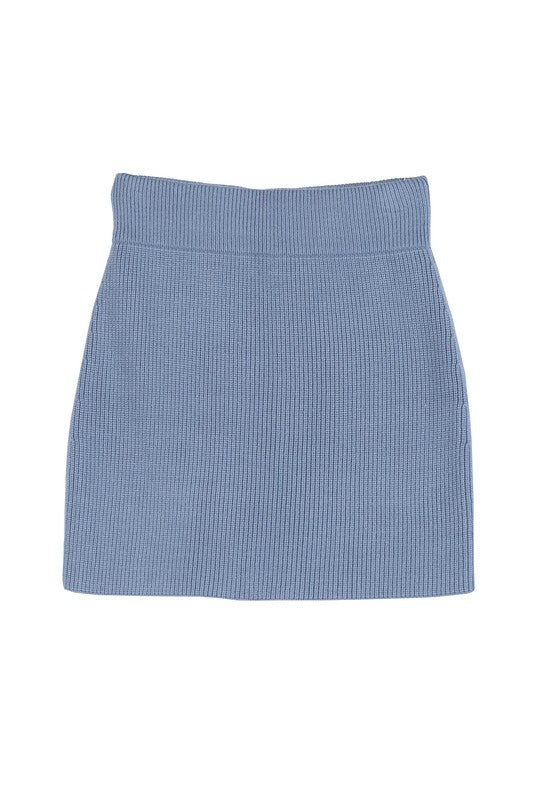 TEEK - Ribbed Knit Crop Top and Skirt Set SET TEEK FG   