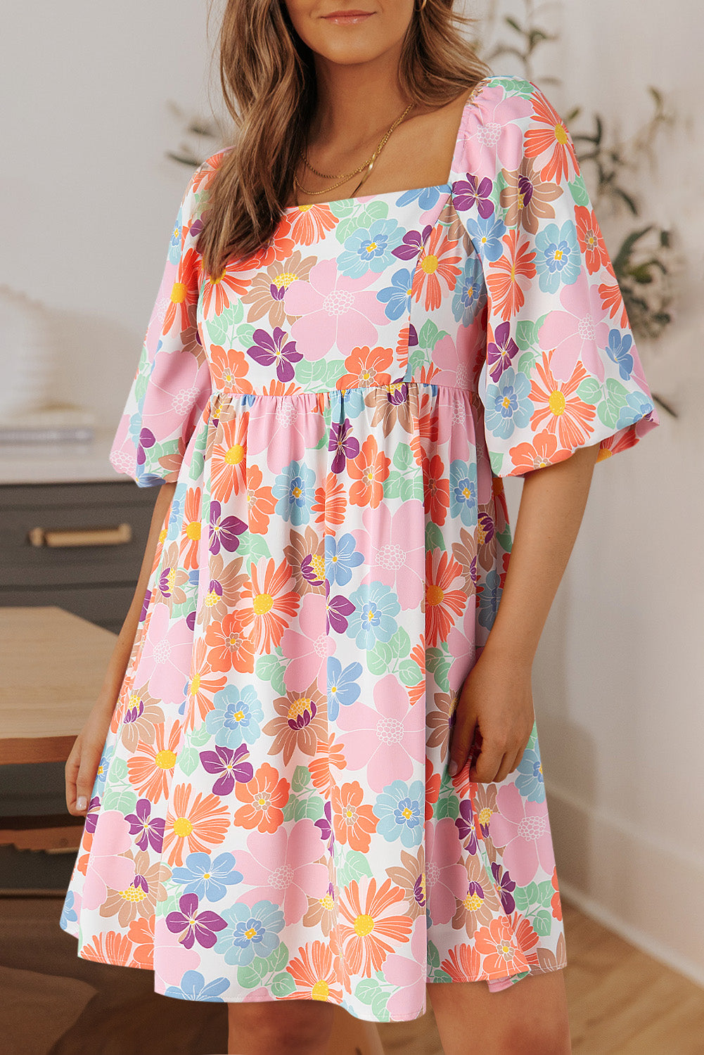 TEEK - Multicolor Half Sleeve Mini Dress DRESS TEEK Trend   
