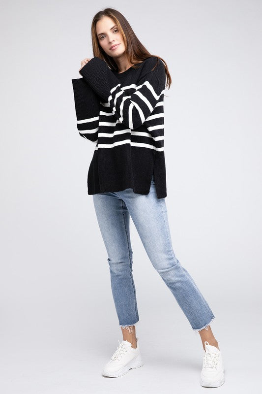 TEEK - Ribbed Hem Stripe Sweater SWEATER TEEK FG   