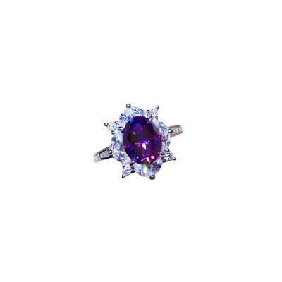 TEEK - Plum Moissanite 925 Sterling Silver Ring JEWELRY TEEK Trend   