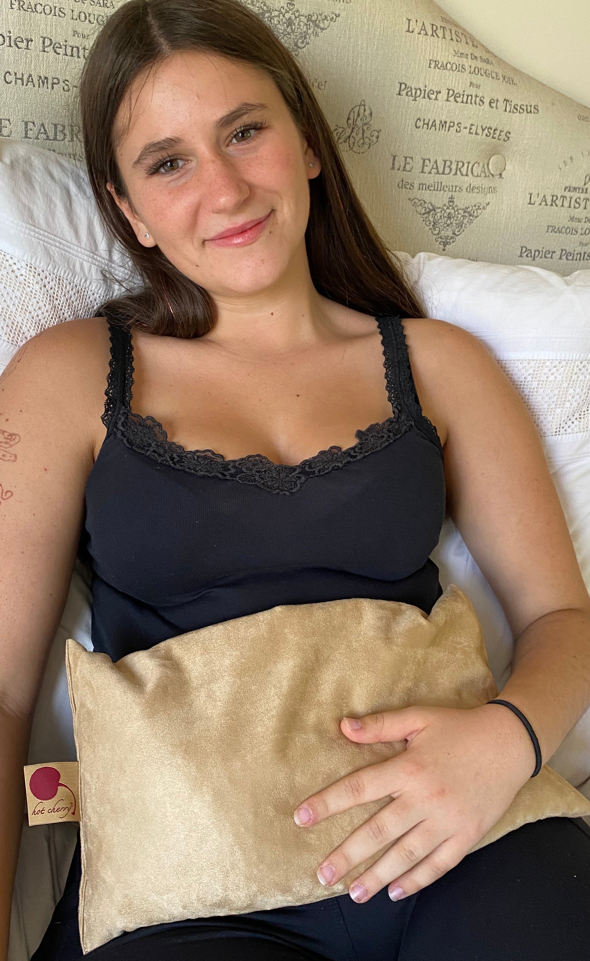 TEEK - Large Rectangle Cherry Stone Pillow in Tan Ultra-Suede PILLOW TEEK HCP