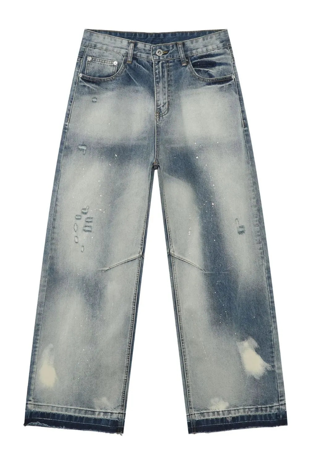 TEEK - Mens Distressed Wide Leg Jeans JEANS TEEK Trend