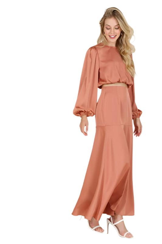 TEEK - Satin Two-Piece Mermaid Dress set SET TEEK FG   