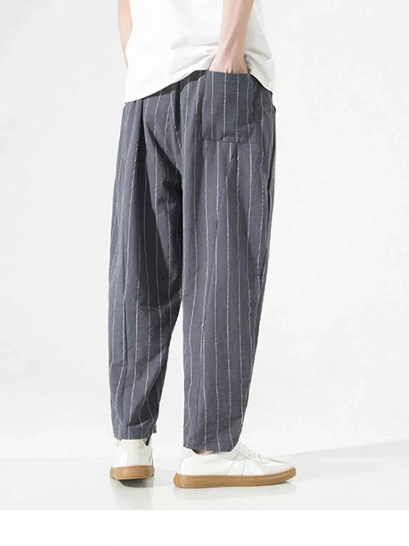 TEEK - Mens Plus Size Striped Casual Loose Pants PANTS TEEK Trend