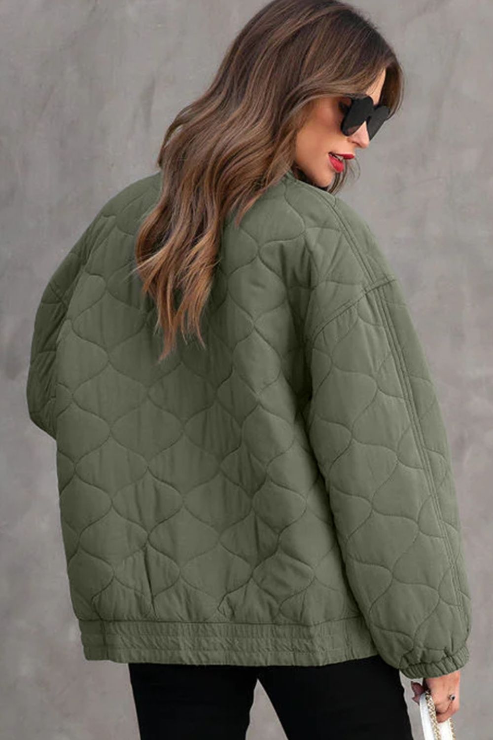 TEEK - Sage Zip Up Drop Shoulder Long Sleeve Puffer Jacket JACKET TEEK Trend