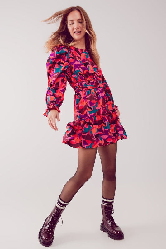 TEEK - Fuchsia Puff Sleeve Dress DRESS TEEK M   