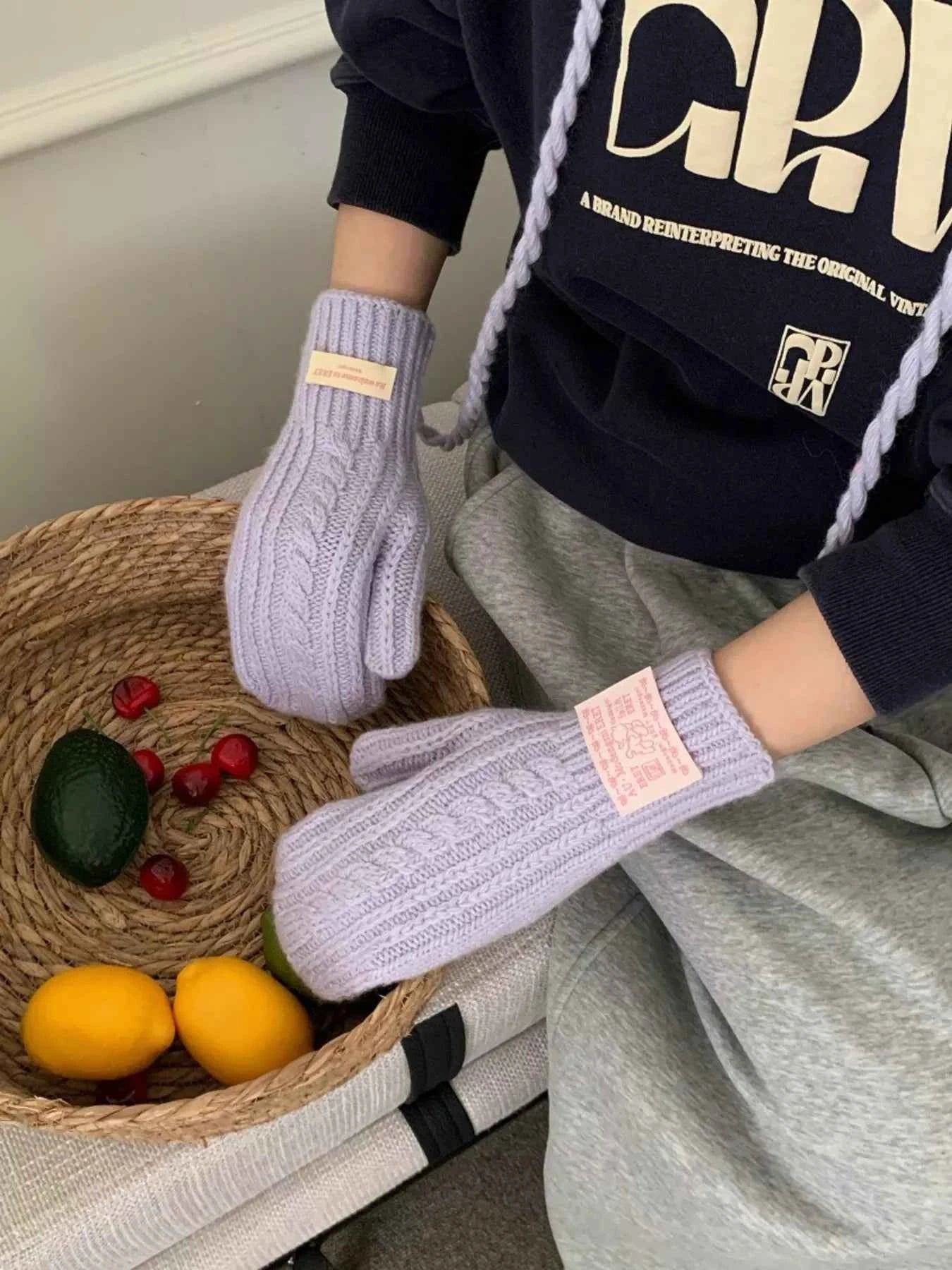 TEEK - Cable Knit Warm Mittens Gloves GLOVES TEEK Trend