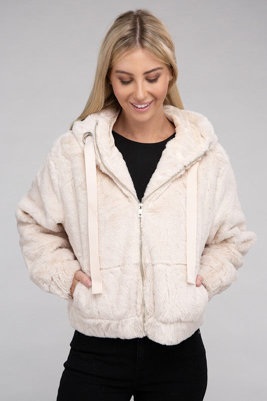 TEEK - Fluffy Zip-Up Teddy Hoodie JACKET TEEK FG   