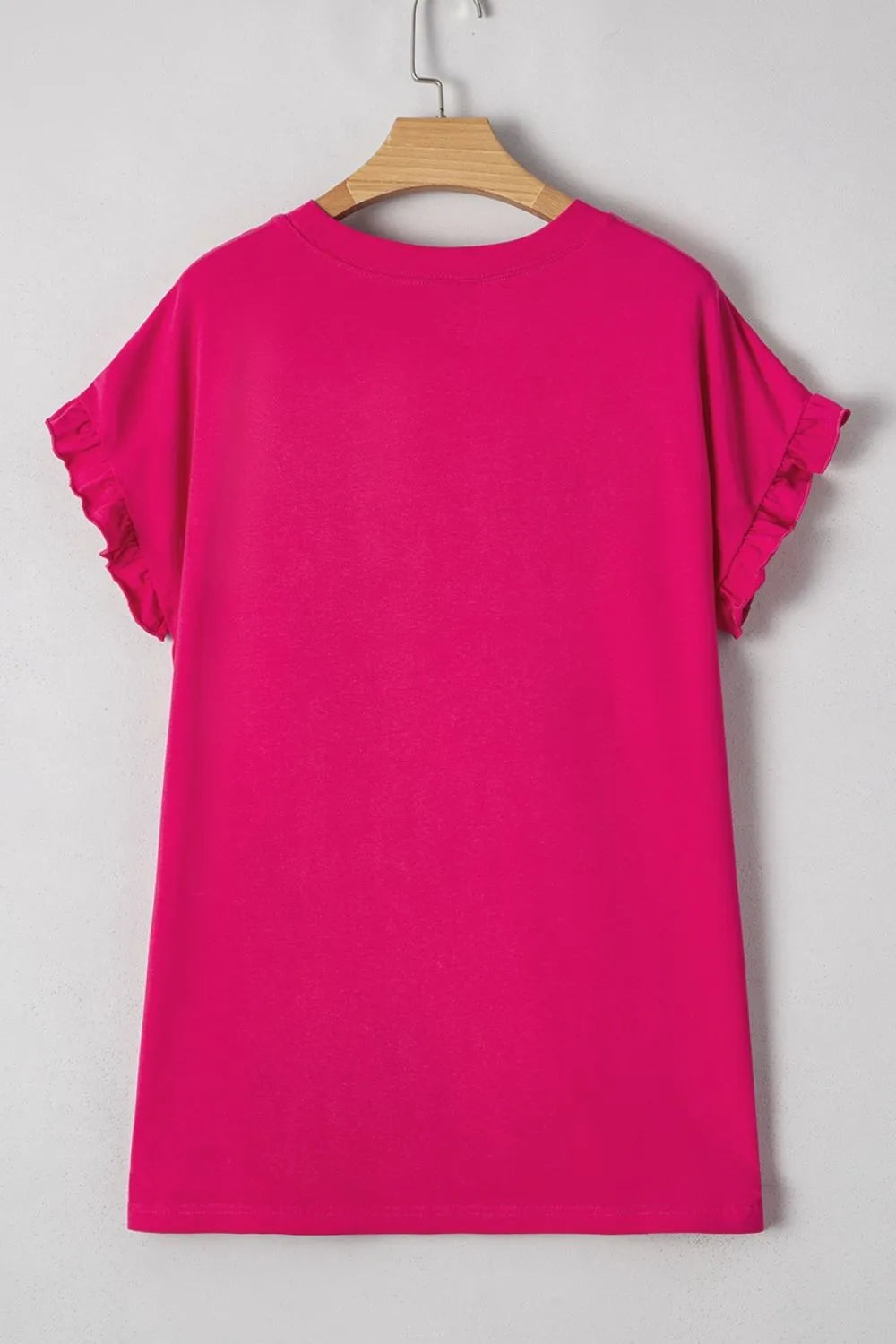 TEEK - Frill Color Block Crew Neck Loose Fit T Shirt TOPS TEEK Trend