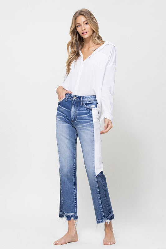 TEEK - Tallulah Skye Super HIgh RIse Straight Side Panel Jeans PANTS TEEK FG   