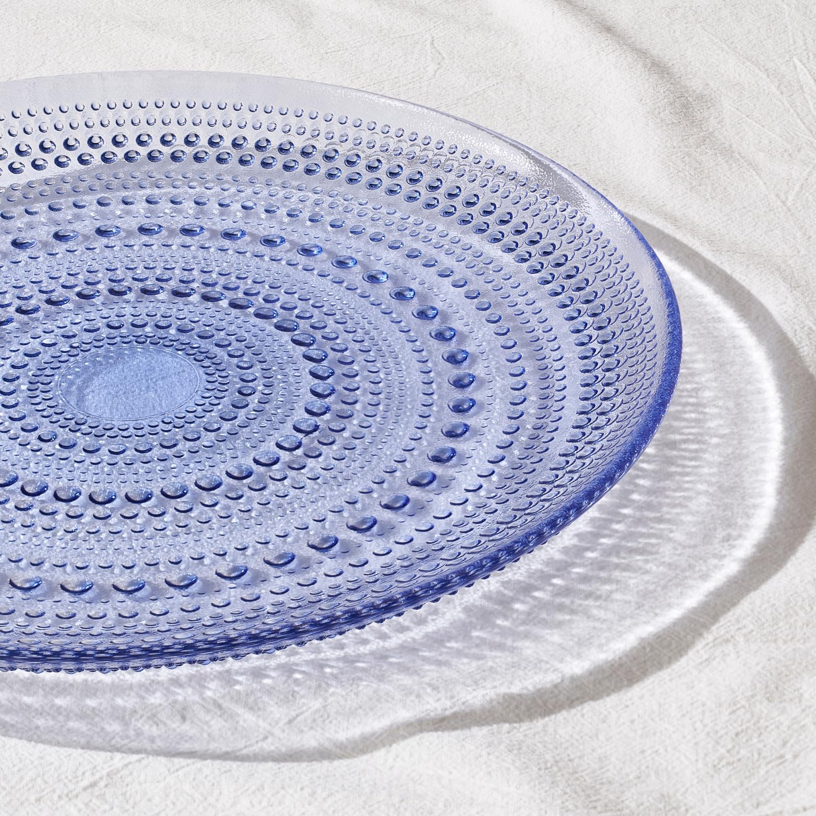 TEEK - Glass Hobnail Dinner or Charger Plates Set | Blue HOME DECOR TEEK KS
