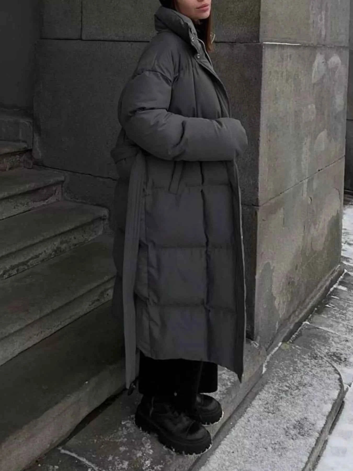 TEEK - Longline Padded Winter Belted Coat COAT TEEK Trend