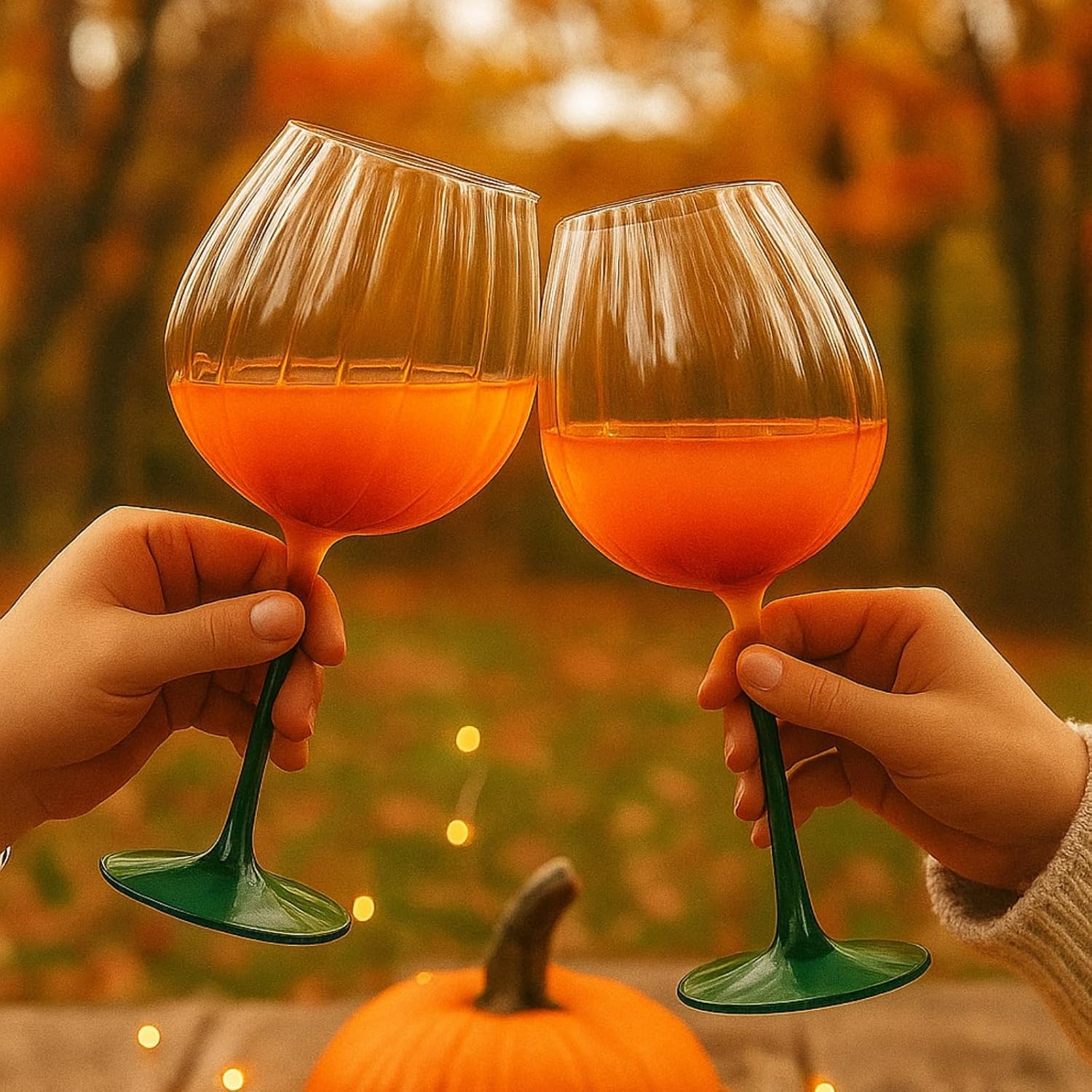 TEEK - Pumpkin Wine Glasses Borosilicate Stemware Set HOME DECOR TEEK KS