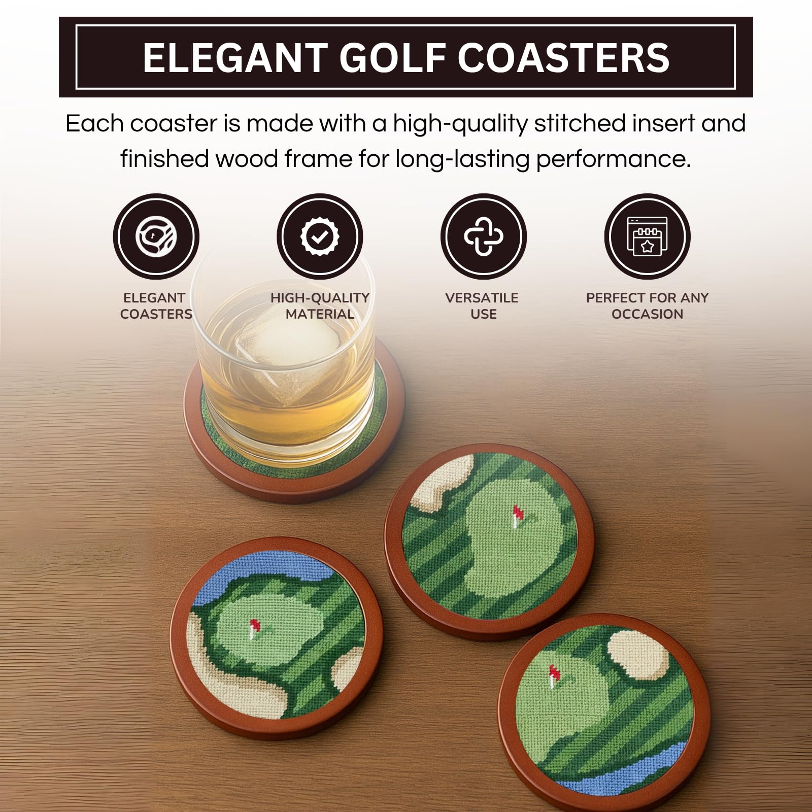 TEEK - Golf Wooden Drink Coasters HOME DECOR TEEK KS