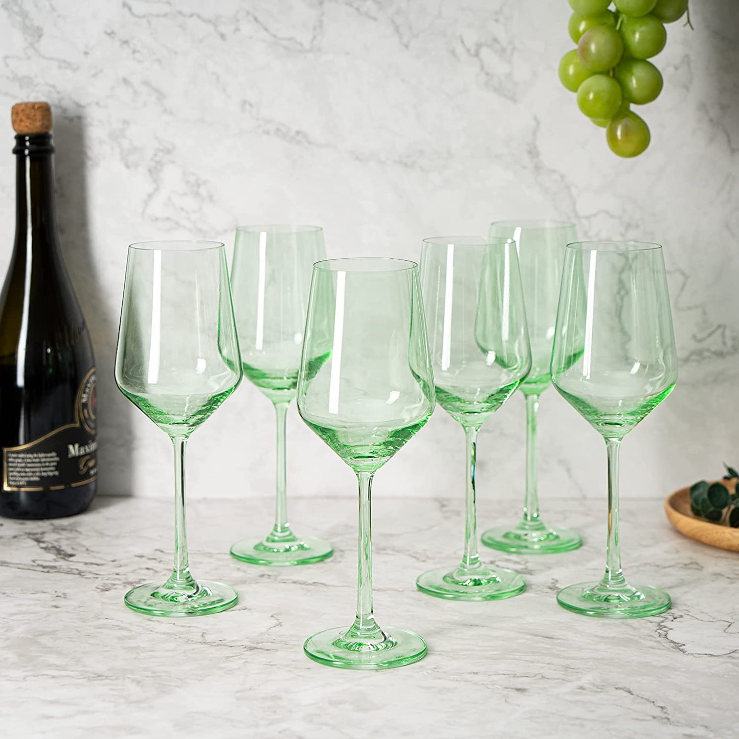 TEEK - Rhea Stemmed Wine Glassware Set | Green HOME DECOR TEEK KS