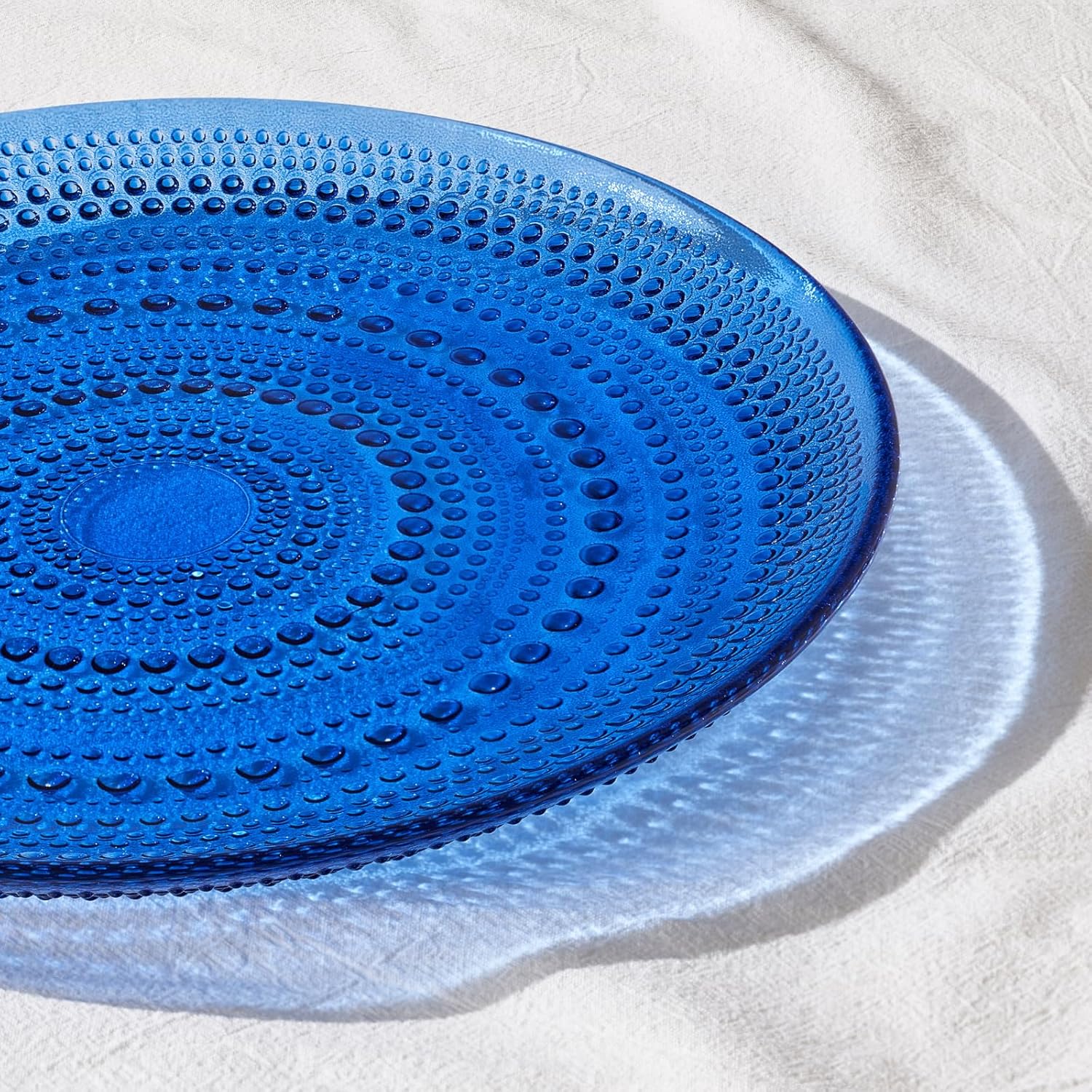 TEEK - Glass Hobnail Dinner Charger Plates Set | Dark Blue HOME DECOR TEEK KS