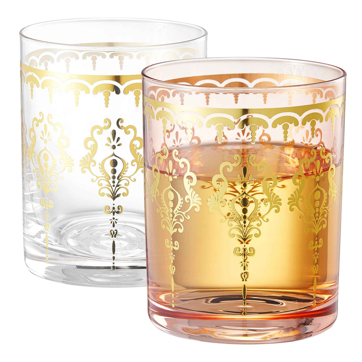 TEEK - Moroccan Whiskey & Cocktail Glass | Pink & Clear | Set of 2 HOME DECOR TEEK KS