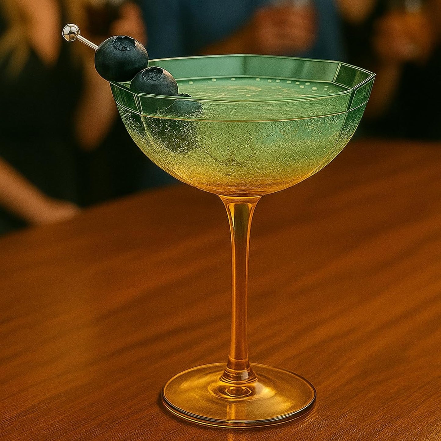 TEEK - Hexagonal Coupe Glasses Set | Teal + Brown HOME DECOR TEEK KS