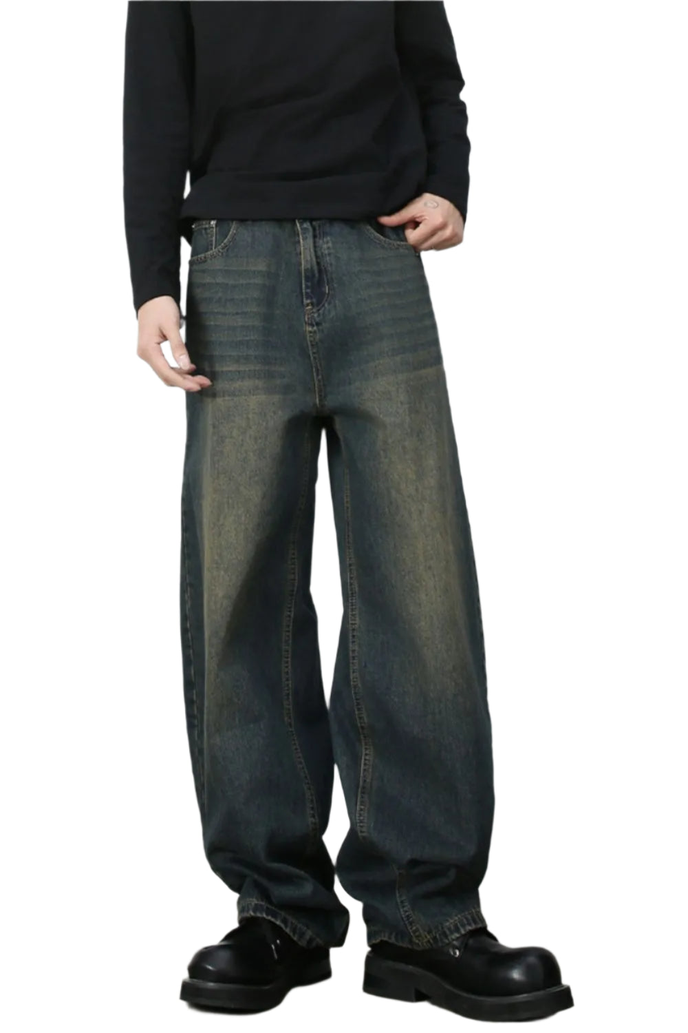 TEEK - Mens Wide Leg Jeans JEANS TEEK Trend Deep Teal XS