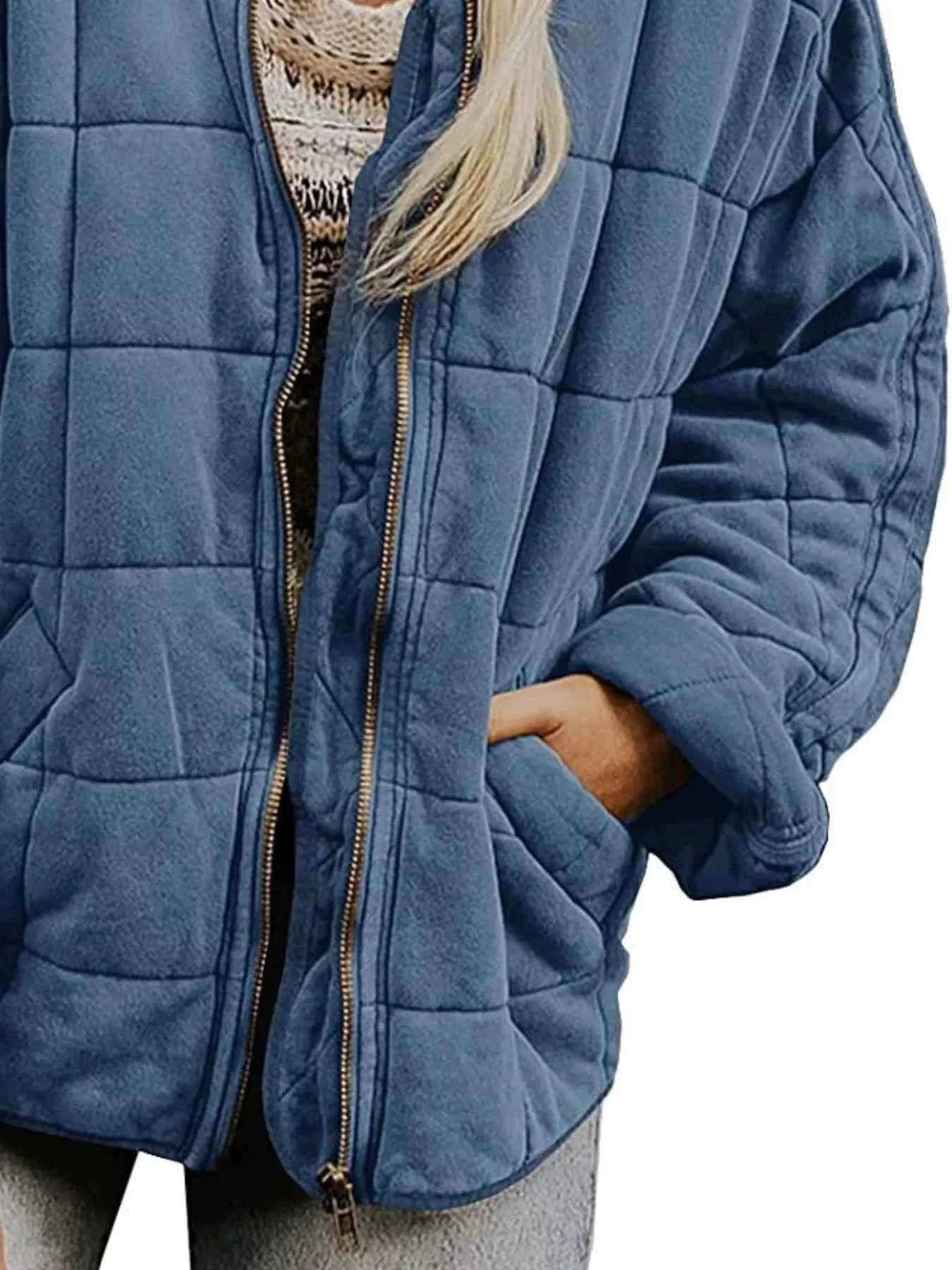 Quilted Zip Up Outerwear