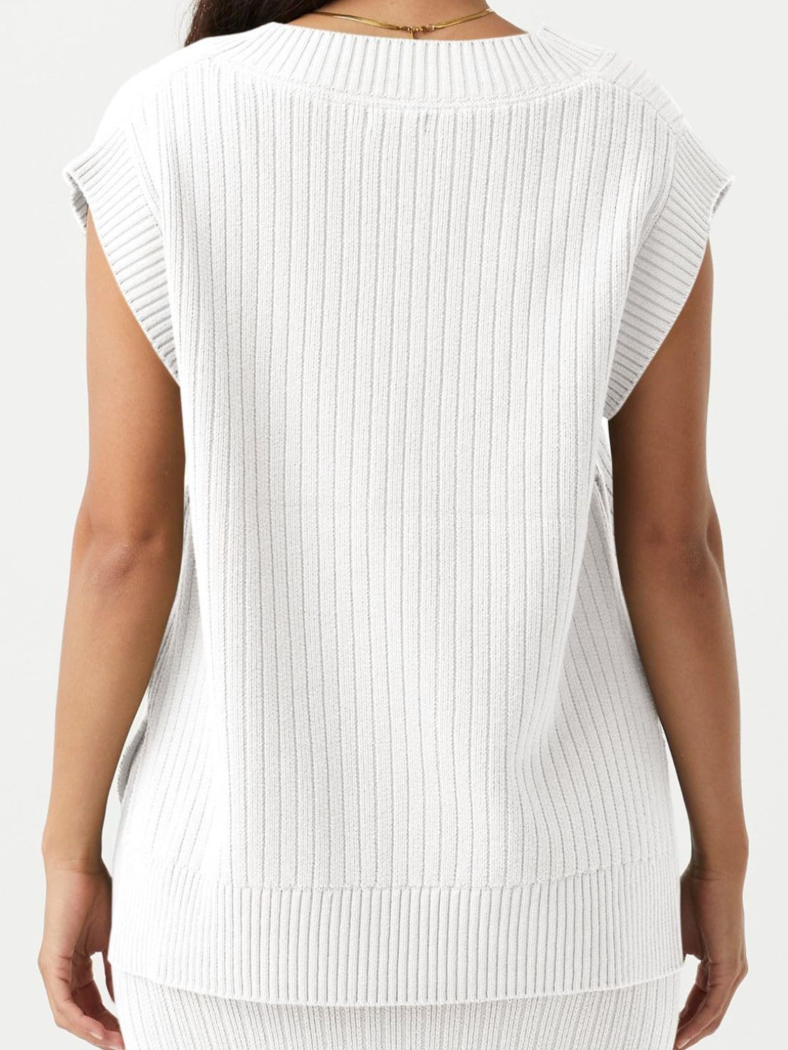 TEEK - Mandy Ribbed V-Neck Sweater Vest TOPS TEEK Trend