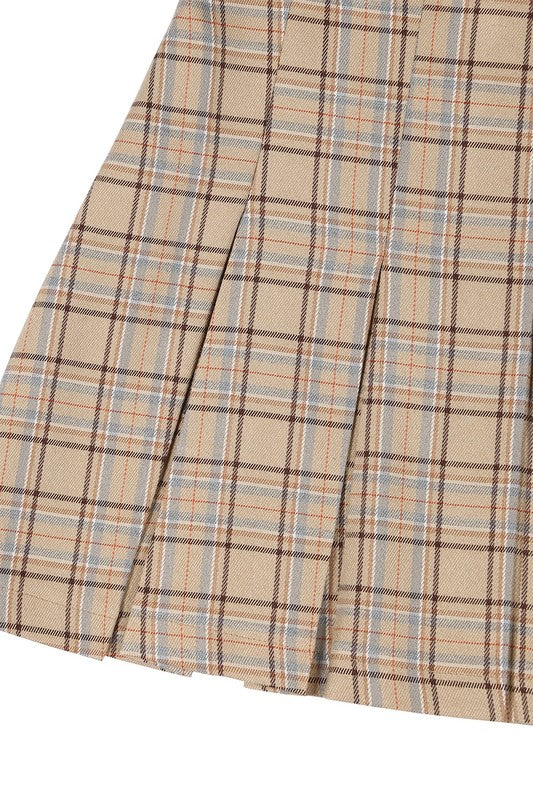 TEEK - Plaid Pleated Mini Skirt SKIRT TEEK FG   