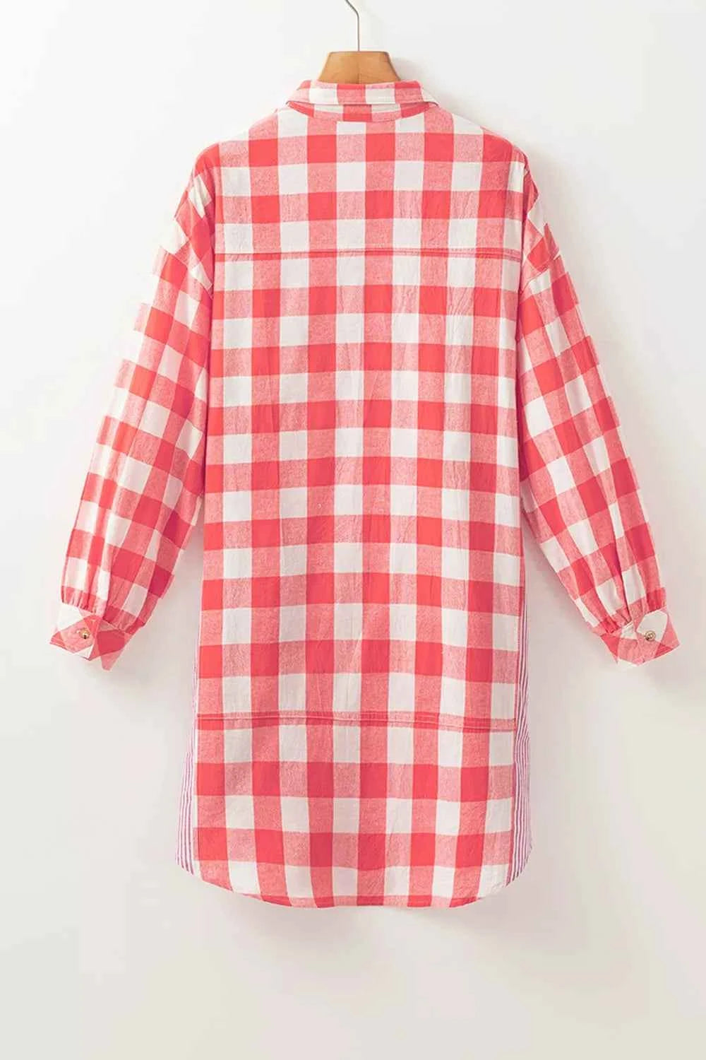 TEEK - Oversized Plaid Button-Down Shirt Dress DRESS TEEK Trend