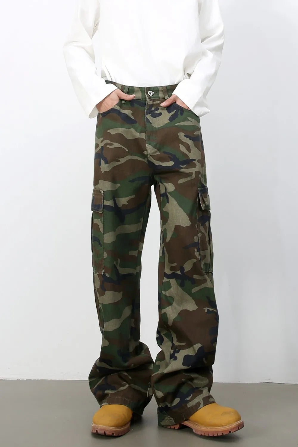 TEEK - Mens Camouflage Pocketed Jeans PANTS TEEK Trend Green Camouflage S
