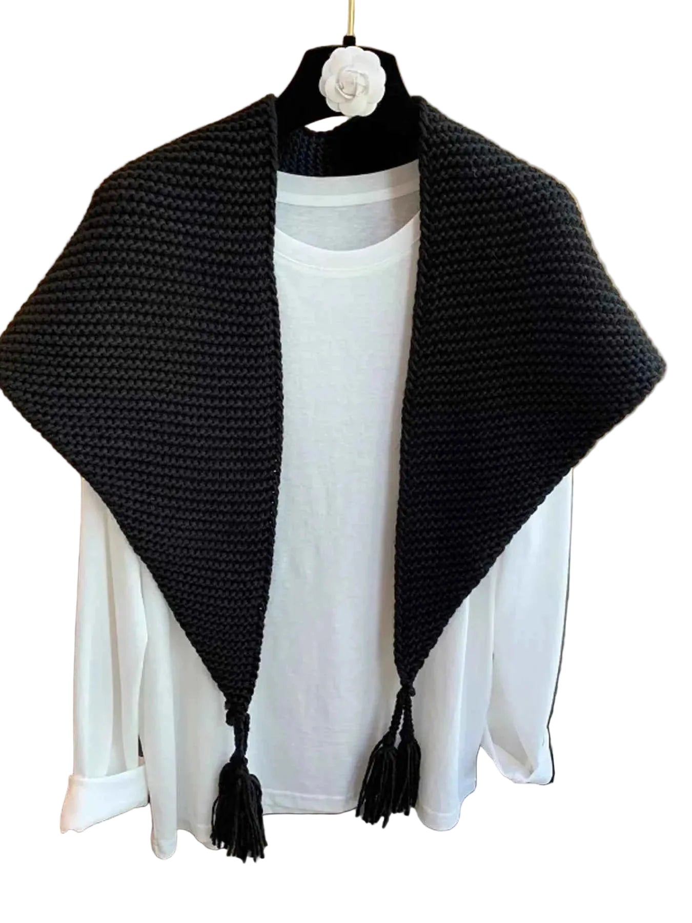 Chunky Knit Tassel Scarf