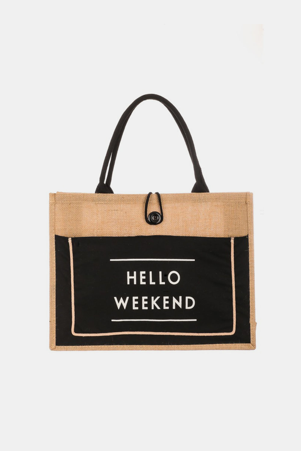TEEK - Hello Weekend Burlap Tote Bag BAG TEEK Trend   