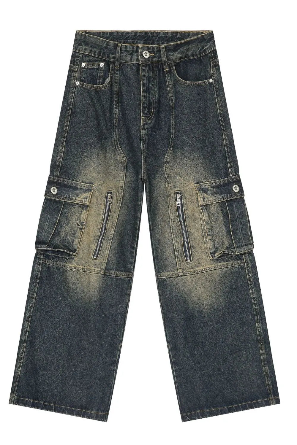 TEEK - Mens Dark Wide Leg Cargo Jeans JEANS TEEK Trend