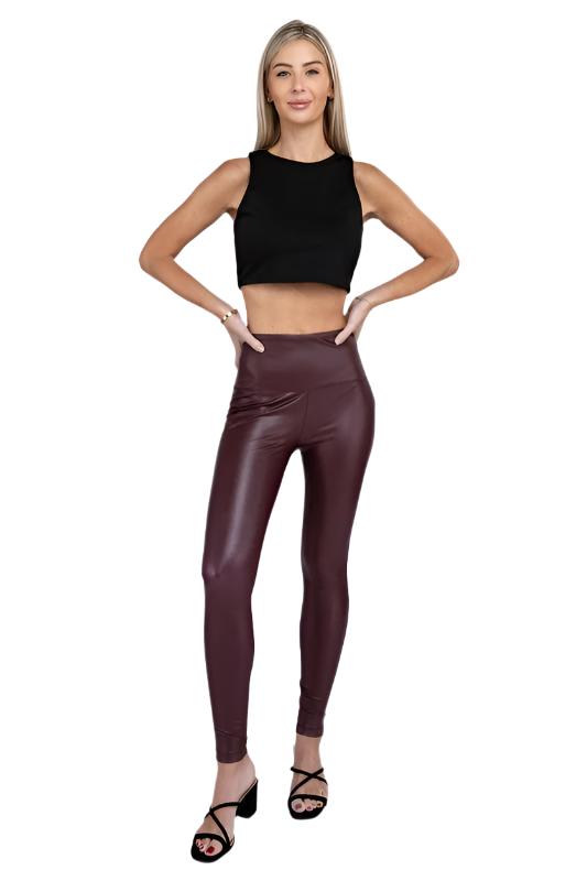 TEEK - High Rise Faux Leather Leggings PANTS TEEK FG   