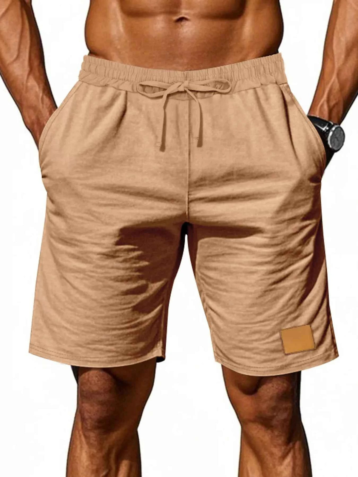 Men's Full Size Casual Drawstring Shorts Plus Size Trendsi Brown S