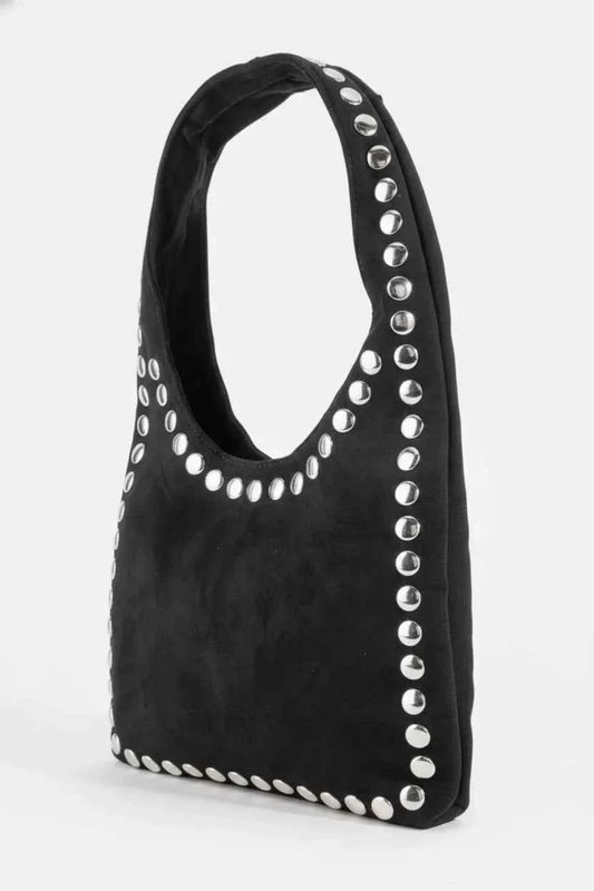 TEEK - Fame Grommet Border Studded Suede Shoulder Bag BAG TEEK Trend